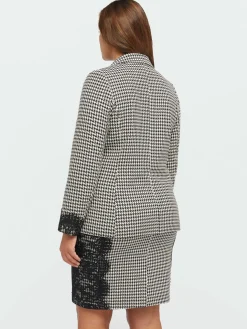 Fiorella Rubino Giacche E Blazer|Blazer Pied De Poule Con Pizzo