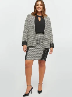 Fiorella Rubino Giacche E Blazer|Blazer Pied De Poule Con Pizzo