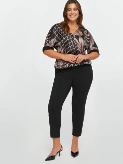 Fiorella Rubino Camicie E Bluse|Blusa In Satin Dalla Stampa Foliage