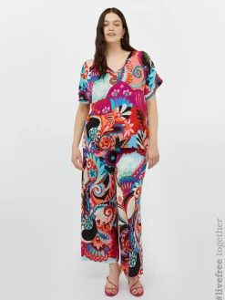 Fiorella Rubino Camicie E Bluse|Blusa Multicolor Con Viscosa LENZING™ ECOVERO™