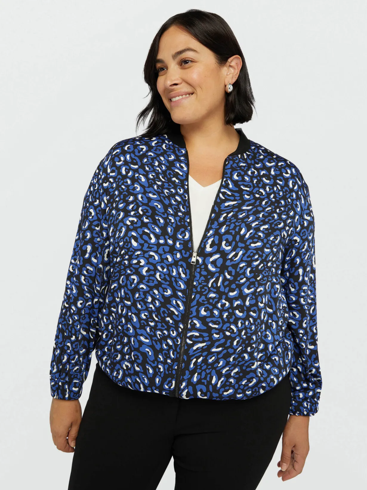 Fiorella Rubino Cappotti E Giubbotti|Giacche E Blazer|Bomber In Raso Dalla Stampa Animalier