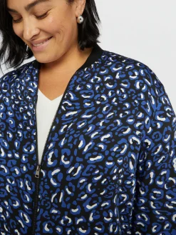 Fiorella Rubino Cappotti E Giubbotti|Giacche E Blazer|Bomber In Raso Dalla Stampa Animalier