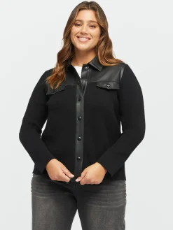 Fiorella Rubino Maglie E Felpe|Camicia In Maglia E Tessuto Spalmato