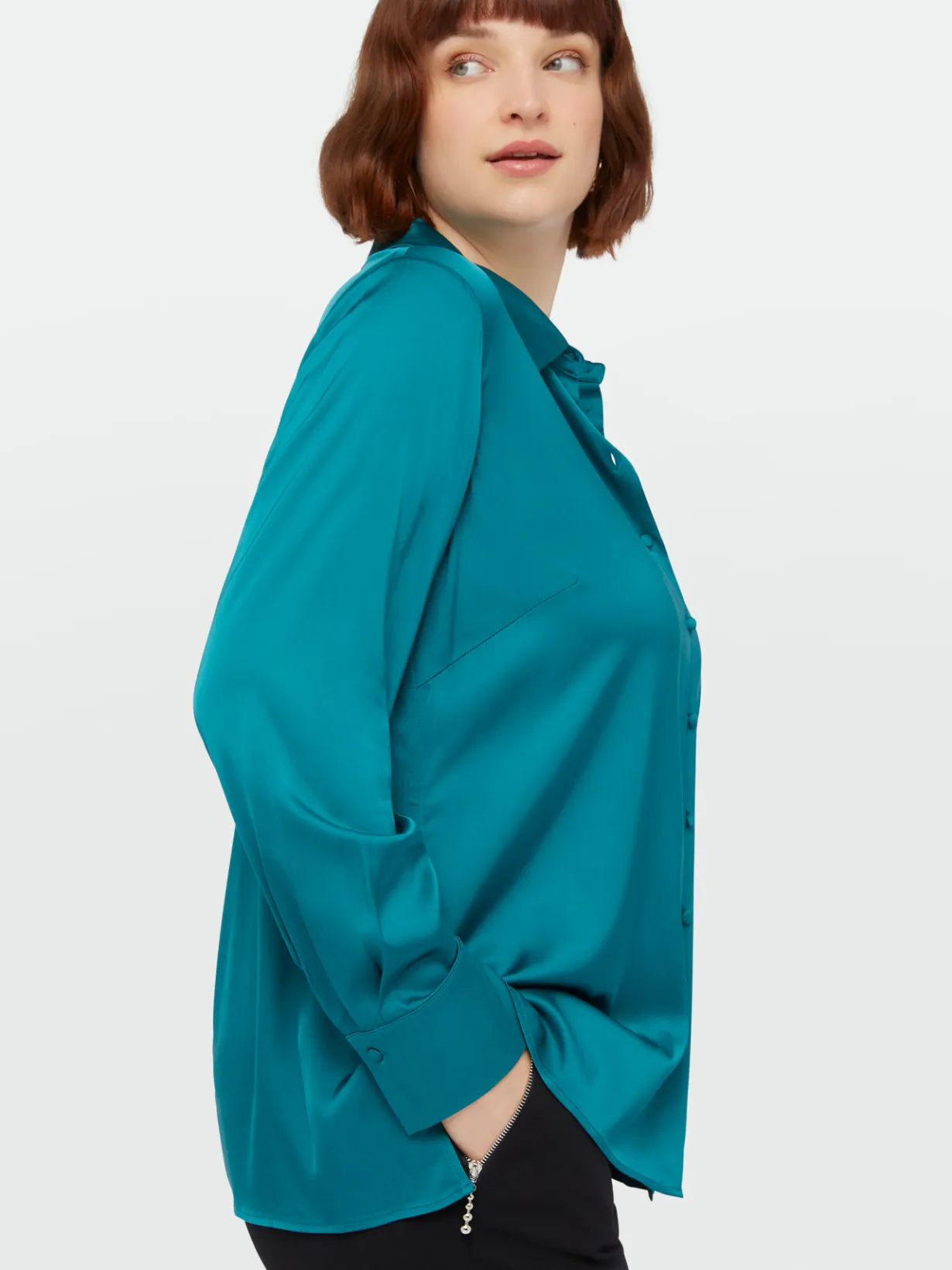 Fiorella Rubino Camicie E Bluse|Camicia In Raso Di Viscosa LENZING™ ECOVERO™