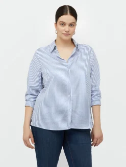 Fiorella Rubino Camicie E Bluse|Camicia Rigata Con Dietro A Fiori