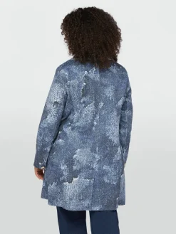 Fiorella Rubino Cappotti E Giubbotti|Cappotto Leggero Stampato Effetto Denim