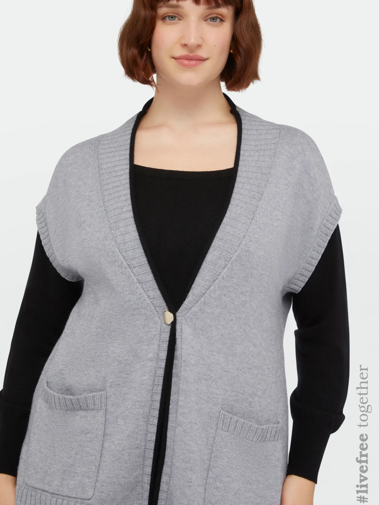 Fiorella Rubino Maglie E Felpe|Cardigan Bicolor In Viscosa LENZING™ ECOVERO™