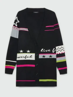 Fiorella Rubino Maglie E Felpe|Cardigan Jacquard In Stile Pop