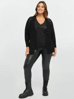 Fiorella Rubino Maglie E Felpe|Cardigan Lungo Con Le Borchie