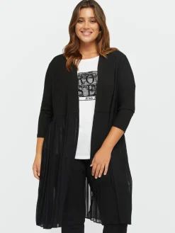 Fiorella Rubino Maglie E Felpe|Cardigan Lungo Con Parte Inferiore Plissé