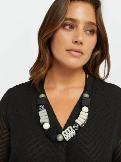 Fiorella Rubino Accessori|Collana Con Boules E Nastri In Pelle