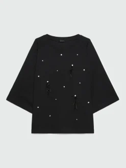 Fiorella Rubino Maglie E Felpe|Felpa Con Cristalli E Piume