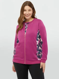 Fiorella Rubino Maglie E Felpe|Felpa Con Inserti Stampati E Dettagli Luminosi