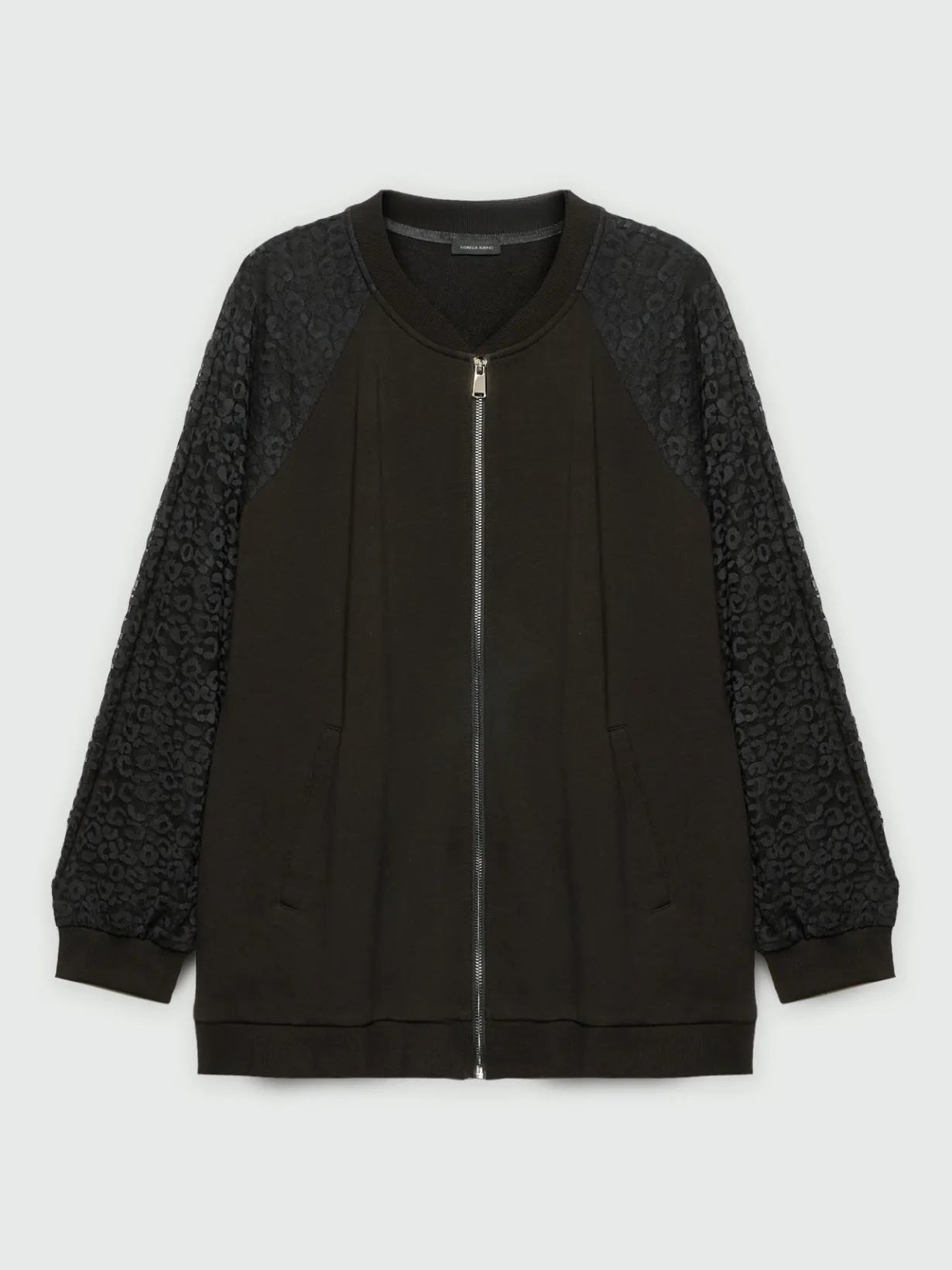 Fiorella Rubino Maglie E Felpe|Felpa Con Maniche In Tulle Animalier