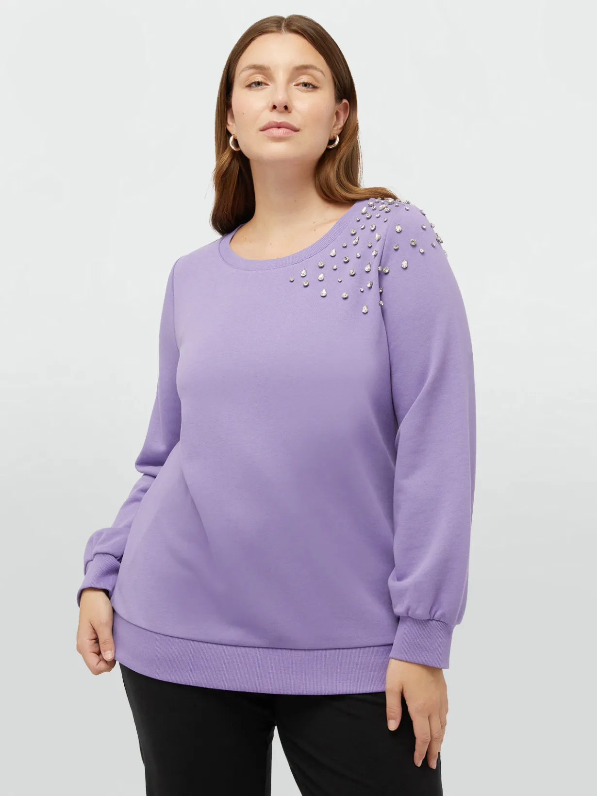 Fiorella Rubino Maglie E Felpe|Felpa Con Ricami Brillanti