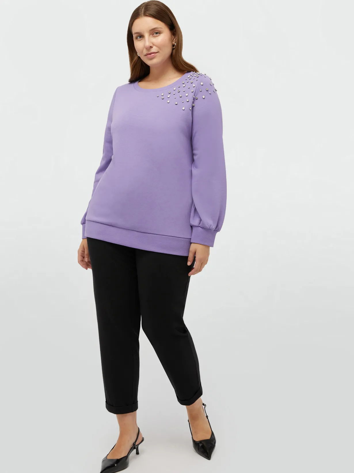 Fiorella Rubino Maglie E Felpe|Felpa Con Ricami Brillanti