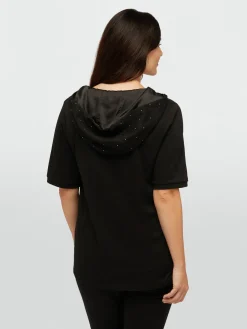 Fiorella Rubino Maglie E Felpe|Felpa In Due Tessuti Con Cappuccio