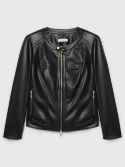 Fiorella Rubino Cappotti E Giubbotti|Giacche E Blazer|Giacca Biker Con Inserti Intrecciati