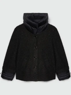 Fiorella Rubino Cappotti E Giubbotti|Giaccone In Nylon E Tessuto Bouclé