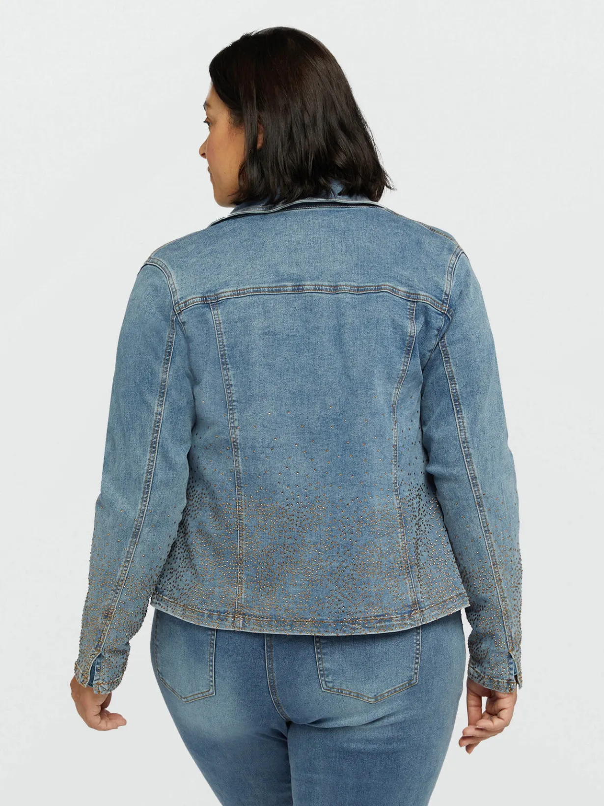 Fiorella Rubino Giacche E Blazer|Giubbotto In Denim Con Strass