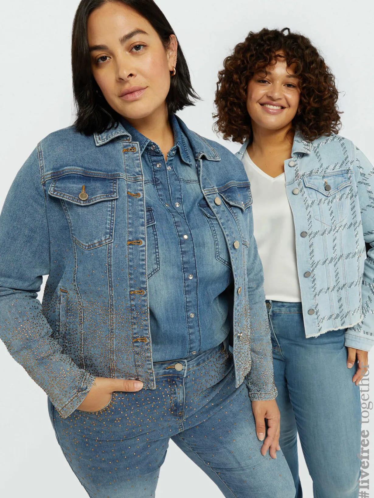Fiorella Rubino Giacche E Blazer|Giubbotto In Denim Con Strass