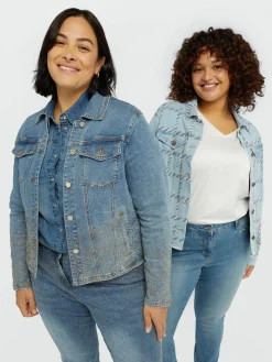 Fiorella Rubino Giacche E Blazer|Giubbotto In Denim Con Strass