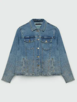 Fiorella Rubino Giacche E Blazer|Giubbotto In Denim Con Strass