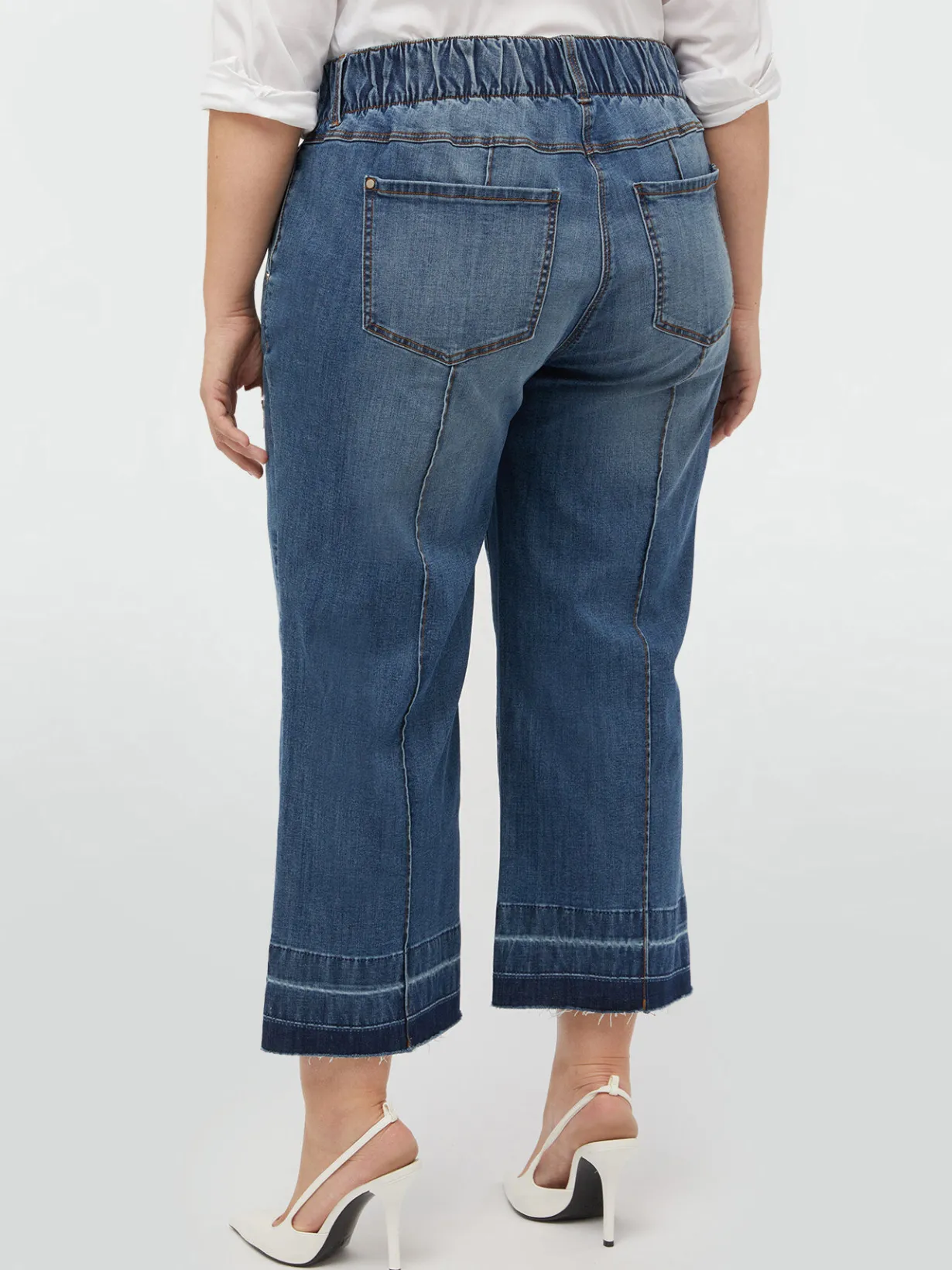 Fiorella Rubino Jeans|Jeans Cropped Con Tasche All'americana