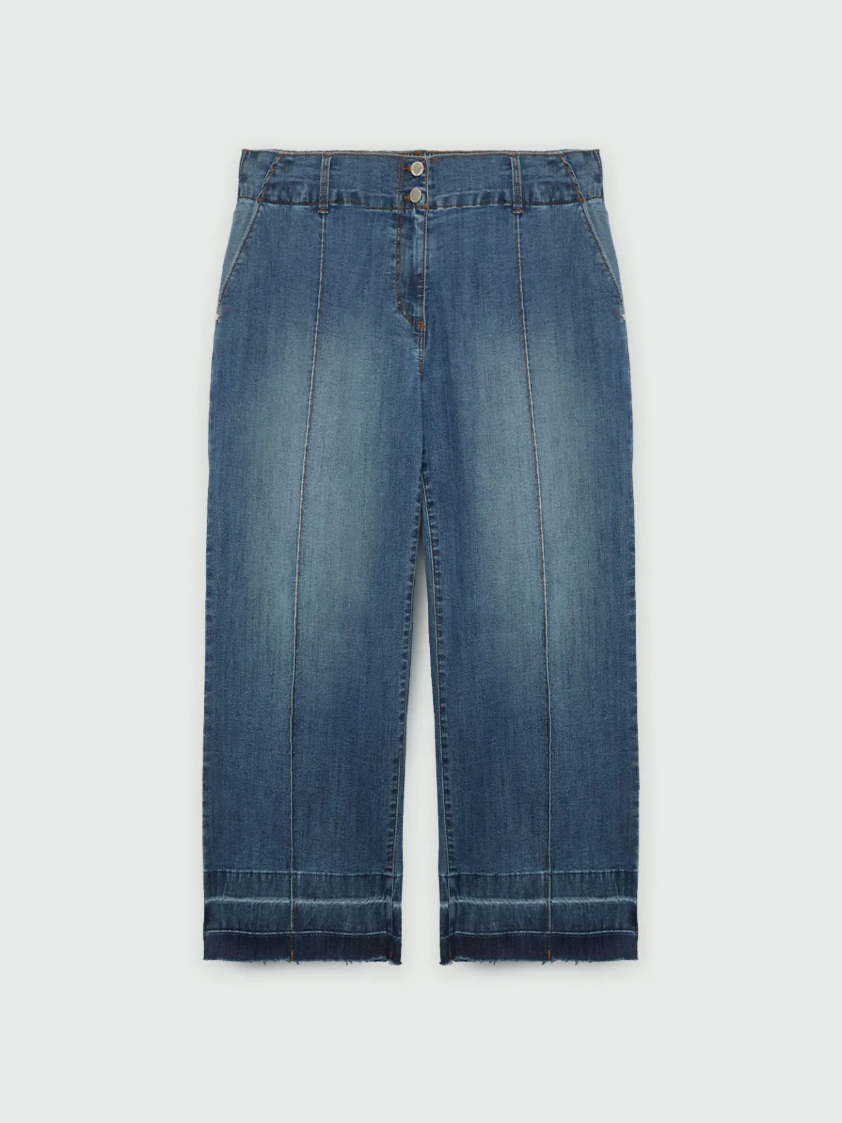 Fiorella Rubino Jeans|Jeans Cropped Con Tasche All'americana