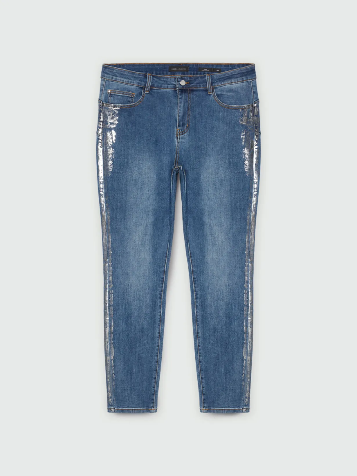 Fiorella Rubino Jeans|Jeans Skinny Con Bordi Silver