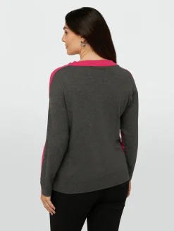 Fiorella Rubino Maglie E Felpe|Maglia Bicolor Con Scollo A V