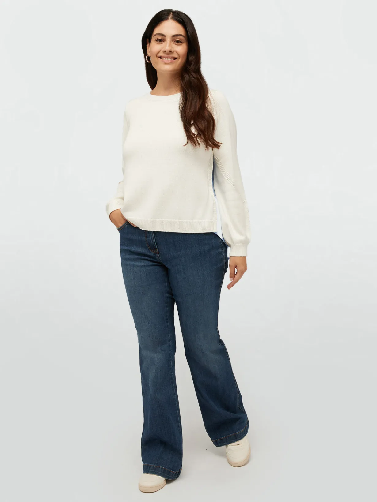 Fiorella Rubino Maglie E Felpe|Maglia Con Dietro In Tessuto A Righe