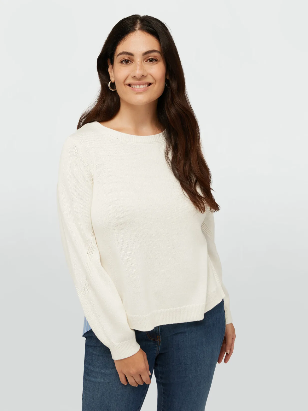 Fiorella Rubino Maglie E Felpe|Maglia Con Dietro In Tessuto A Righe