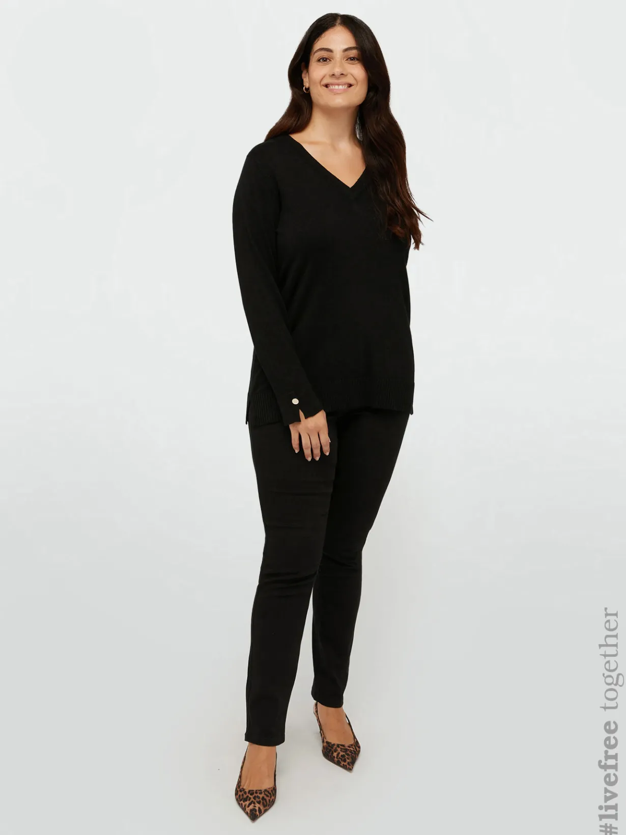 Fiorella Rubino Maglie E Felpe|Maglia Con Scollo V In Viscosa LENZING™ ECOVERO™