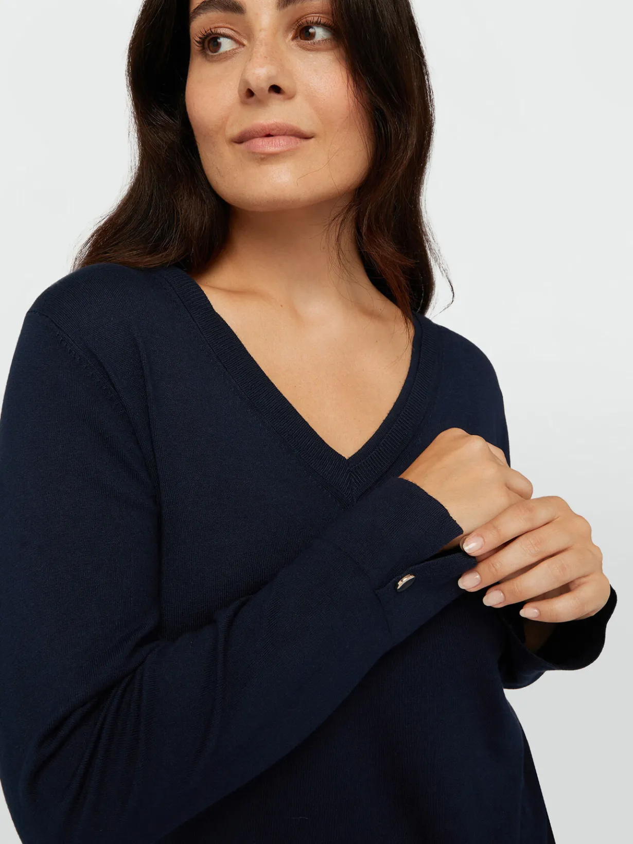 Fiorella Rubino Maglie E Felpe|Maglia Con Scollo V In Viscosa LENZING™ ECOVERO™