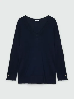 Fiorella Rubino Maglie E Felpe|Maglia Con Scollo V In Viscosa LENZING™ ECOVERO™