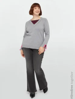 Fiorella Rubino Maglie E Felpe|Maglia In Viscosa LENZING™ ECOVERO™ Con Dettaglio A Righe