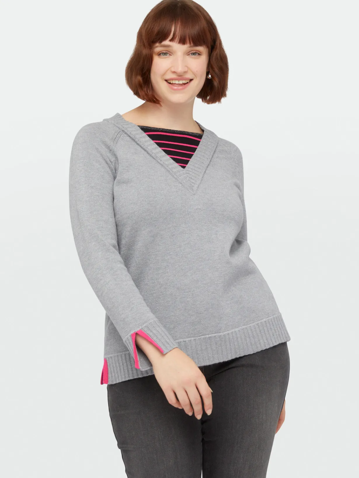 Fiorella Rubino Maglie E Felpe|Maglia In Viscosa LENZING™ ECOVERO™ Con Dettaglio A Righe