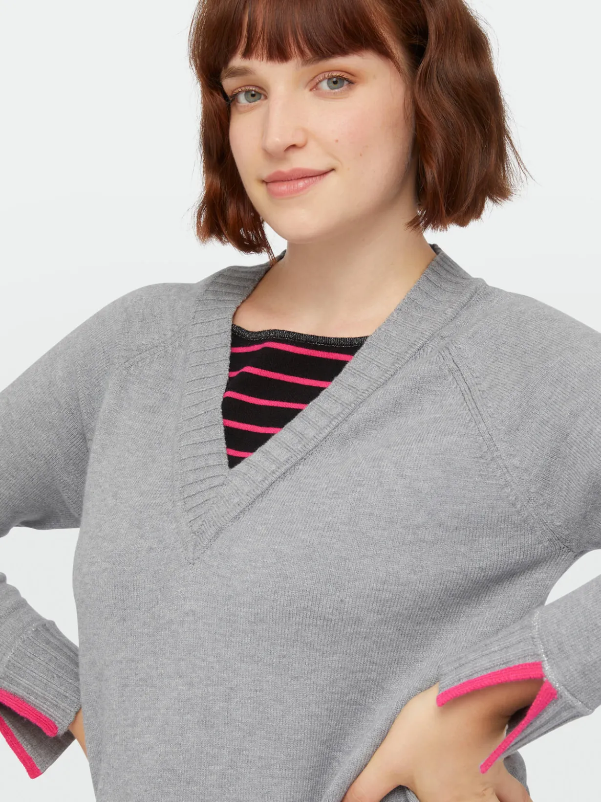 Fiorella Rubino Maglie E Felpe|Maglia In Viscosa LENZING™ ECOVERO™ Con Dettaglio A Righe