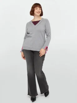 Fiorella Rubino Maglie E Felpe|Maglia In Viscosa LENZING™ ECOVERO™ Con Dettaglio A Righe