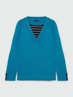 Fiorella Rubino Maglie E Felpe|Maglia In Viscosa LENZING™ ECOVERO™ Con Dettaglio A Righe