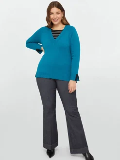 Fiorella Rubino Maglie E Felpe|Maglia In Viscosa LENZING™ ECOVERO™ Con Dettaglio A Righe
