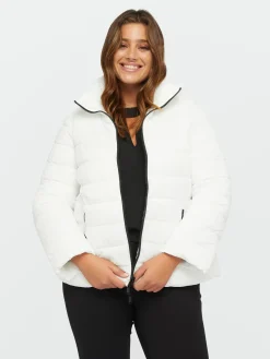 Fiorella Rubino Piumini|Piumino Reversibile Con Stampa Pizzo In Sorona® Aura