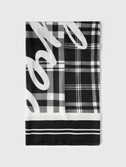 Fiorella Rubino Accessori|Sciarpa Checks Con Maxi Logo