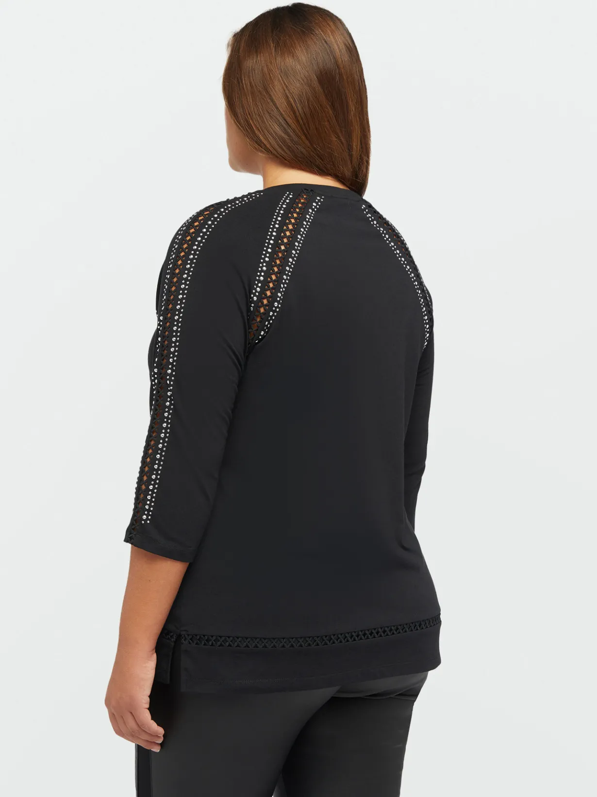 Fiorella Rubino Top E T-Shirt|T-shirt Con Borchie E Bordi A Rete