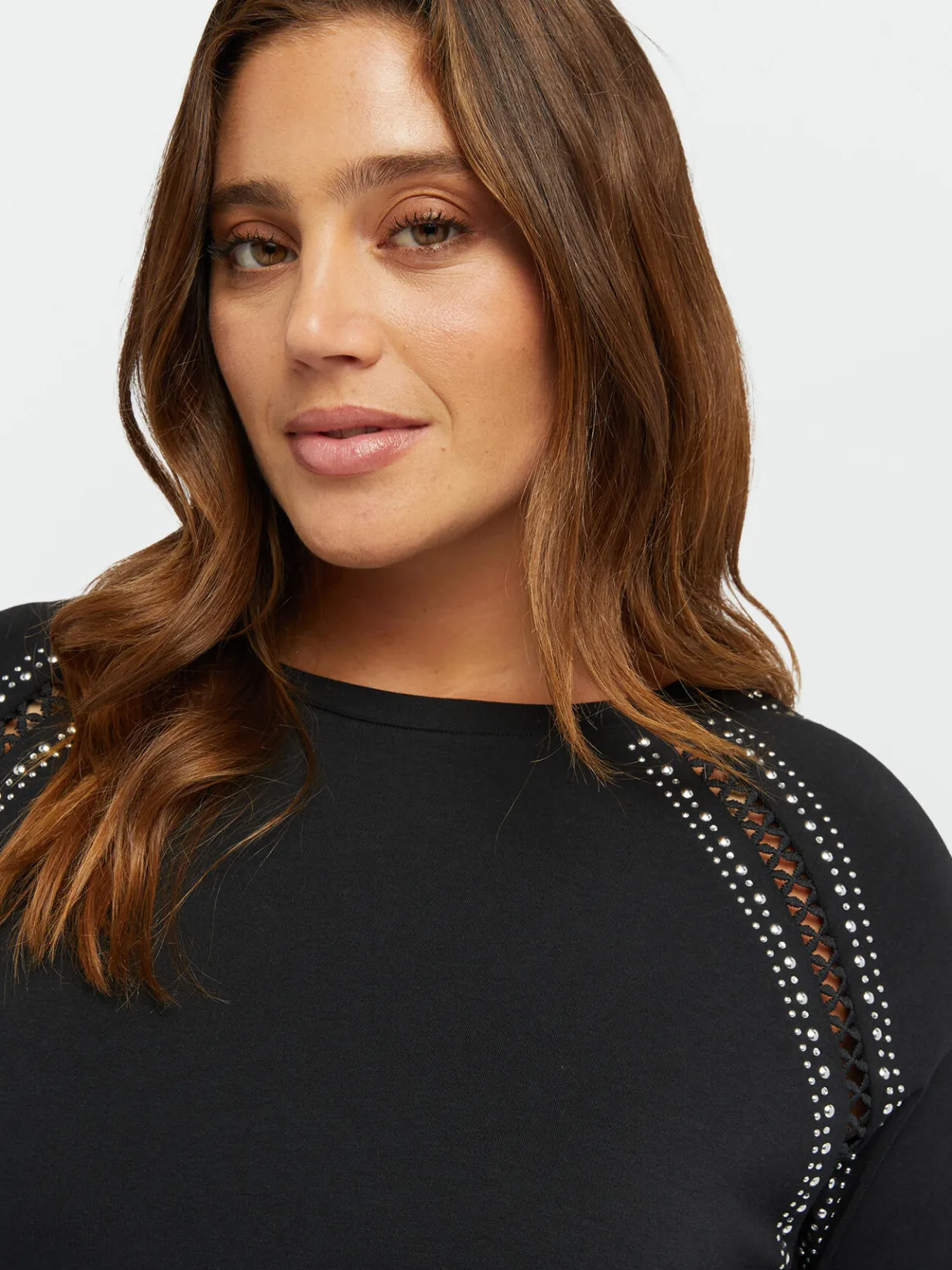 Fiorella Rubino Top E T-Shirt|T-shirt Con Borchie E Bordi A Rete