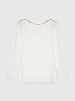 Fiorella Rubino Maglie E Felpe|T-shirt Con Catena Sulla Scollatura