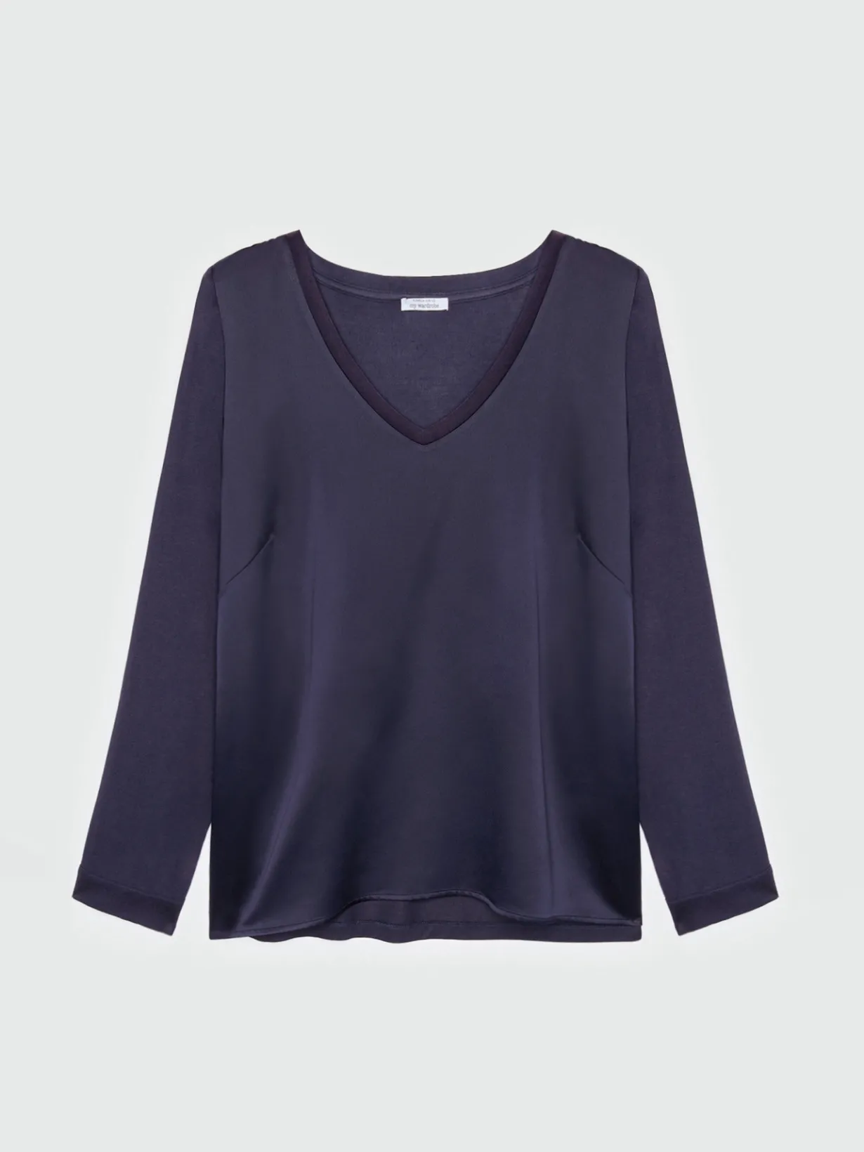 Fiorella Rubino Top E T-Shirt|T-shirt Con Scollo A V In Due Tessuti