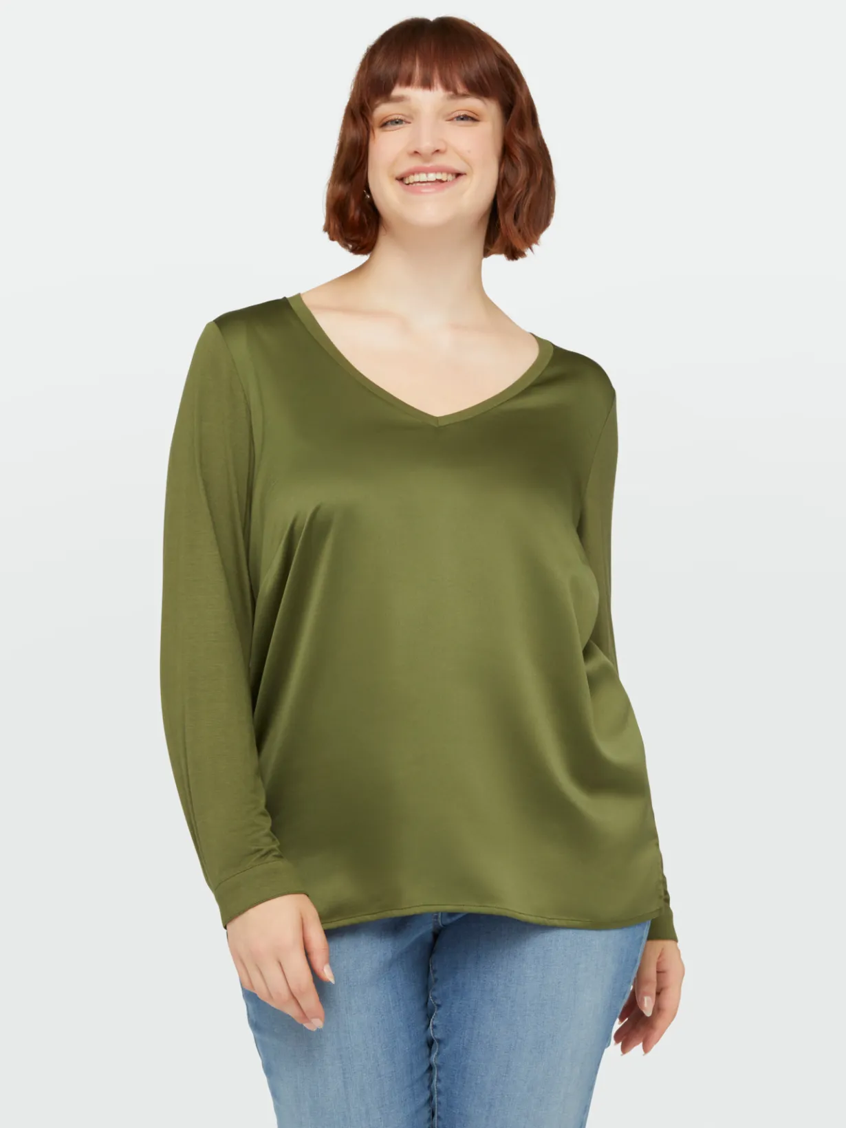 Fiorella Rubino Top E T-Shirt|T-shirt Con Scollo A V In Due Tessuti