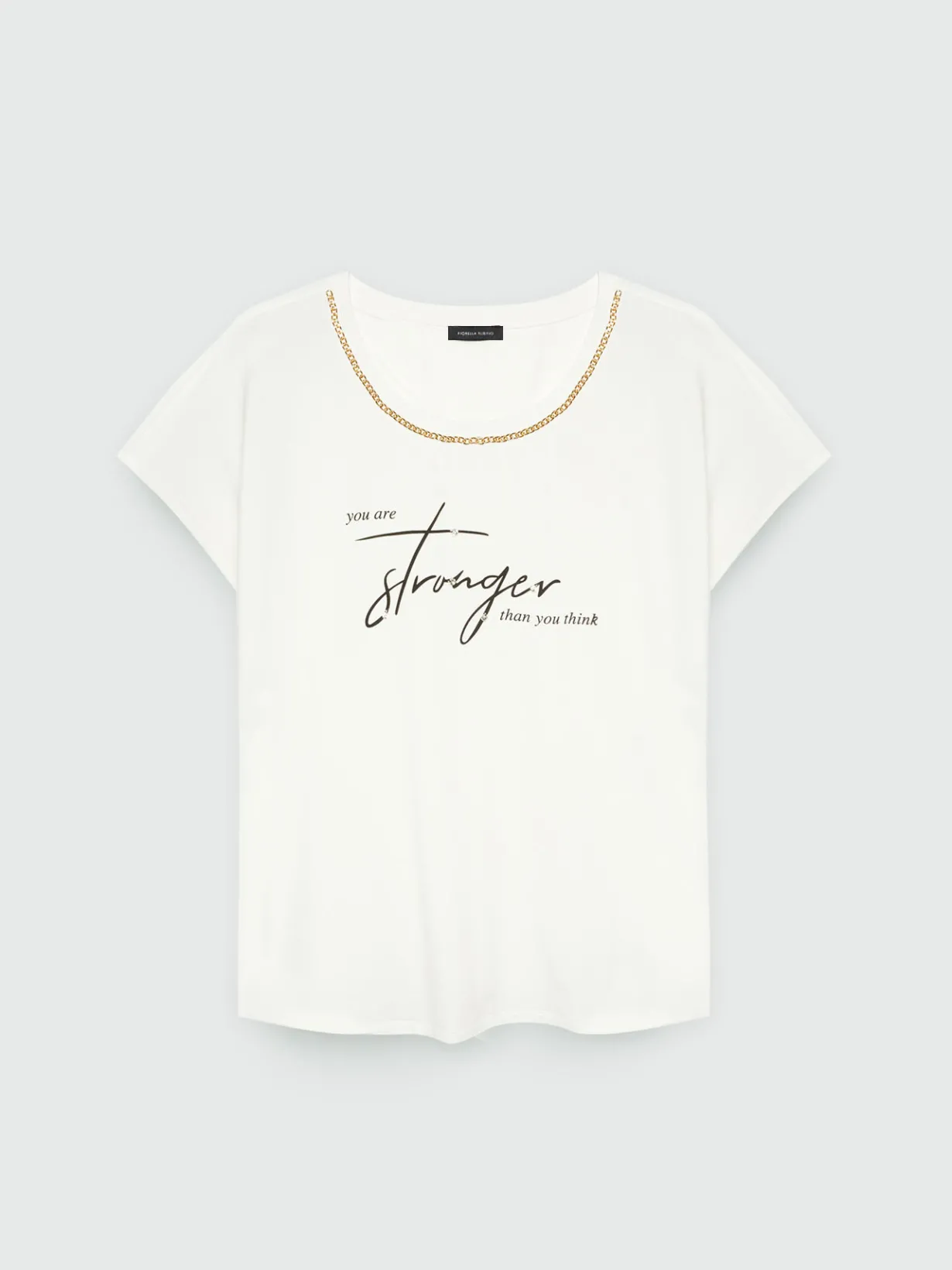 Fiorella Rubino Top E T-Shirt|T-shirt Con Scritta E Catena
